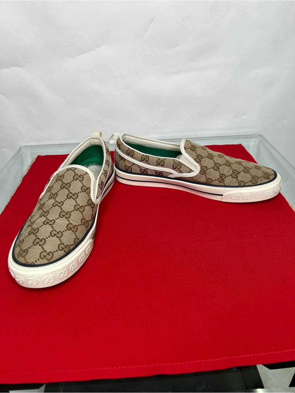 Gucci 1977 Brown GG Monogram Slip-On Sneakers - Picture 6 of 8